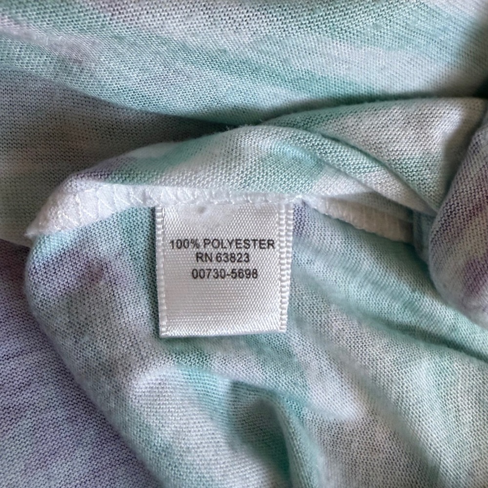 Christopher & Banks Womens Floral Stripe Rhinestone 3/4 Sleeve Top Purple Mint L - Picture 5 of 7